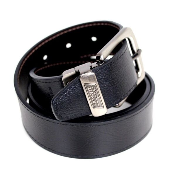 Dickies BLACK BROWN GENUINE LEATHER 1 3/8"Wd CASUAL DRESS RVRSBL BELT Sz 34 (E35 - Picture 8 of 14